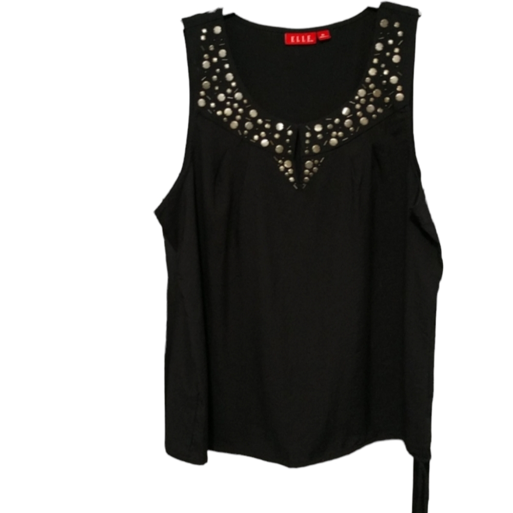 Black ELLE Sleeveless Top w/Drawstring Bottom XL